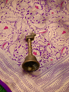 Purple Meenakari Silk Brocade Handloom Banarasi Saree - Sacred Weaves