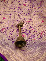 Purple Meenakari Silk Brocade Handloom Banarasi Saree - Sacred Weaves