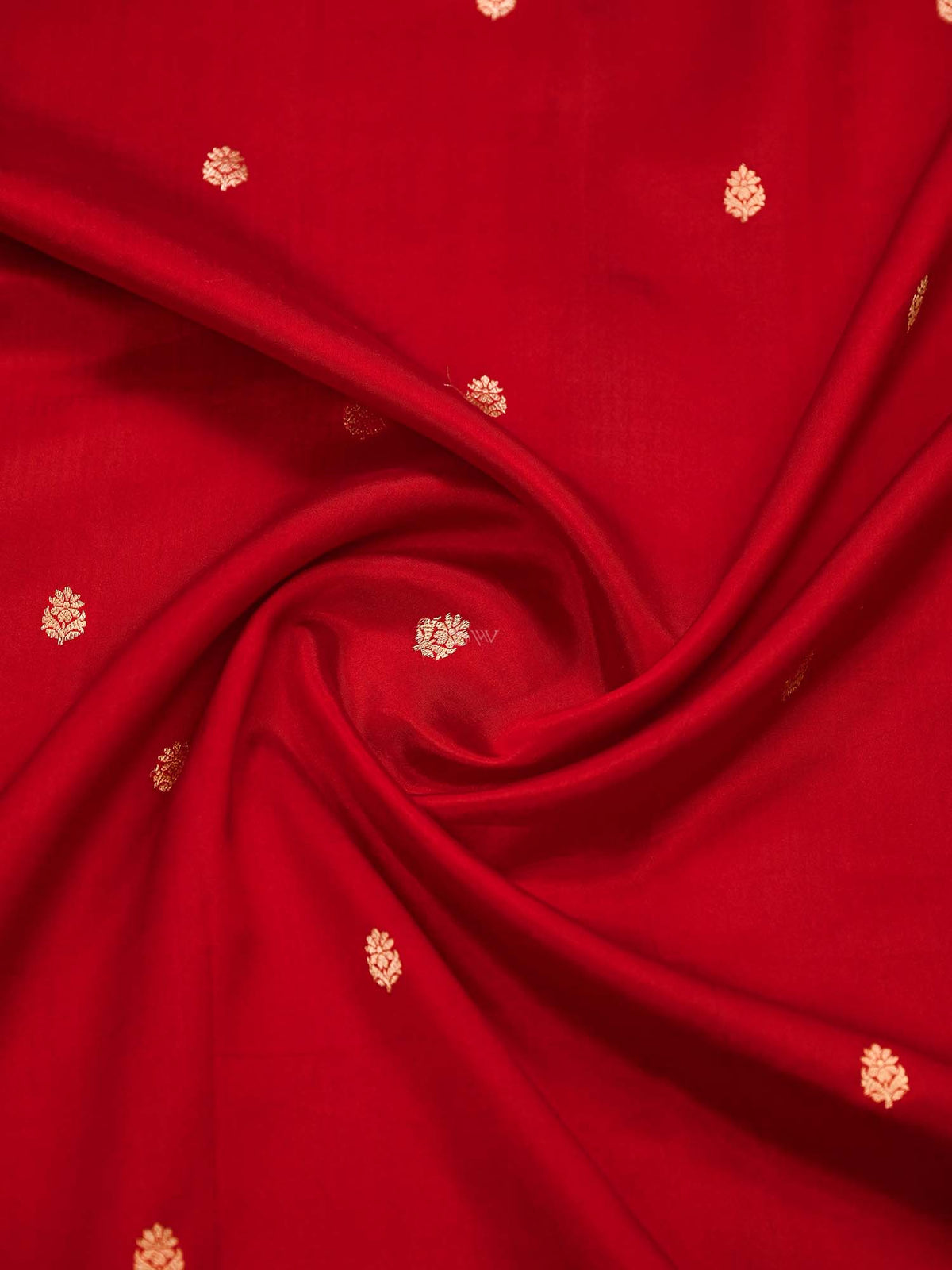 Red Booti Katan Silk Handloom Banarasi Saree