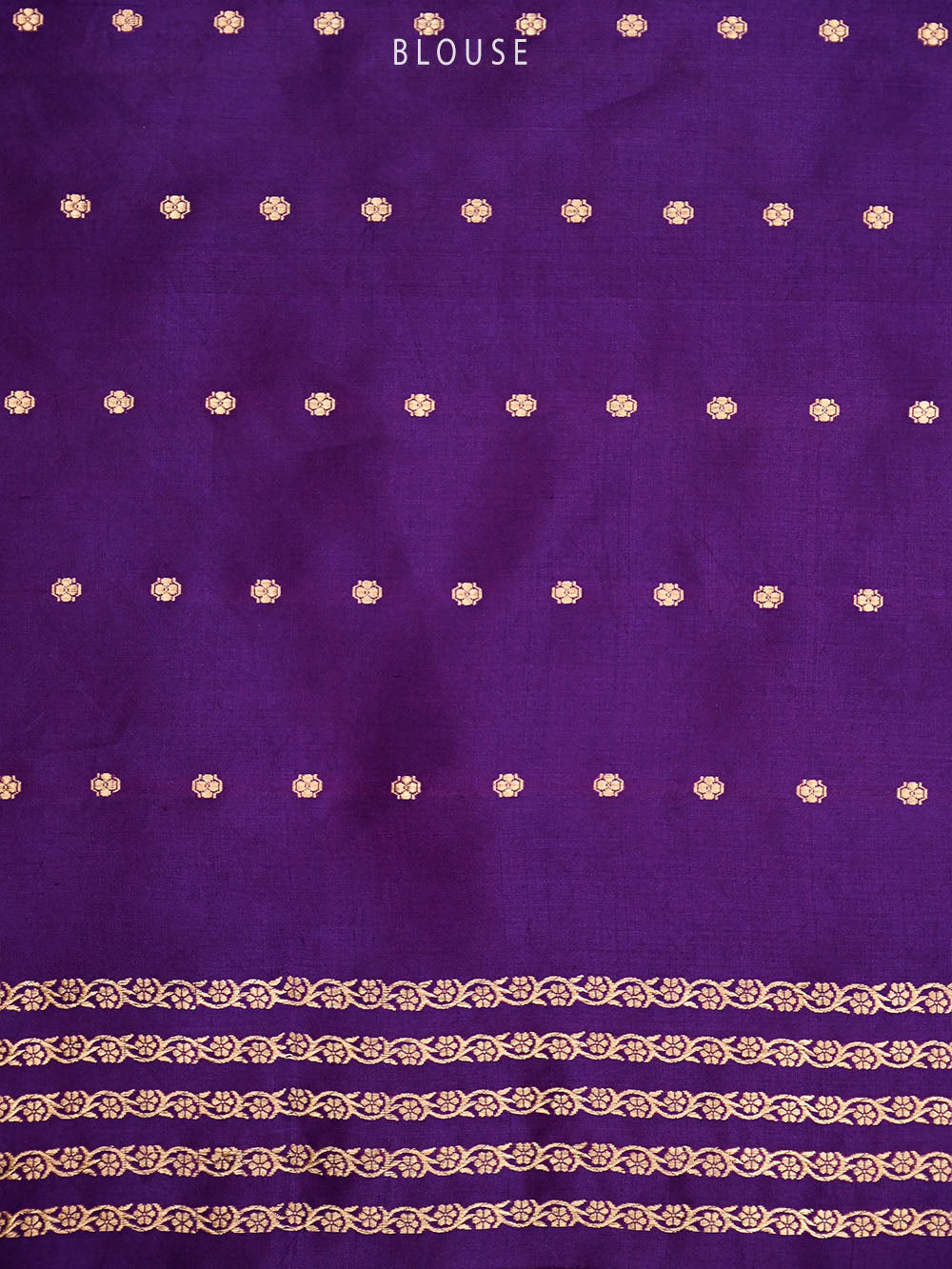Dark Purple Booti Katan Silk Handloom Banarasi Saree