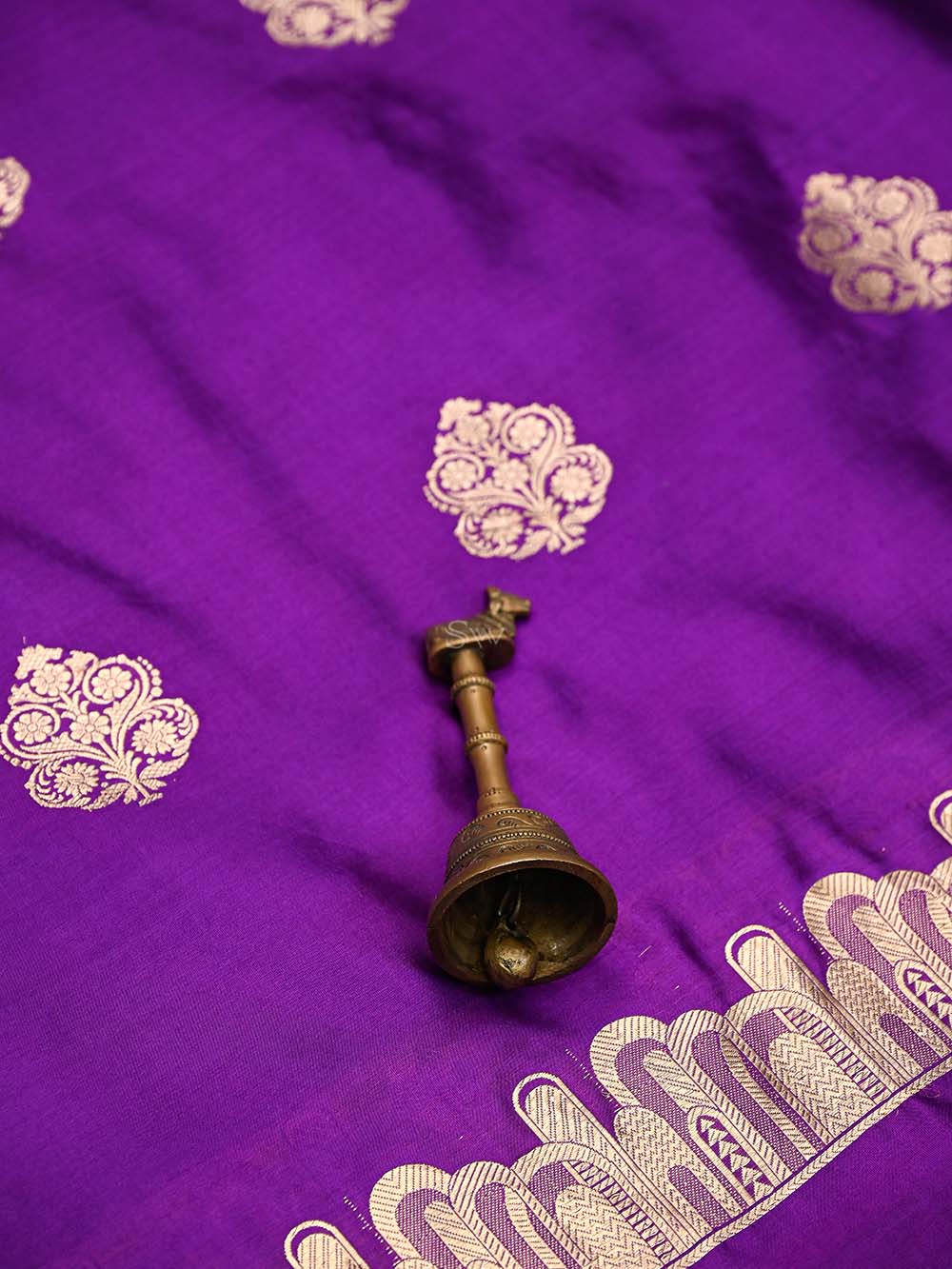Purple Boota Katan Silk Handloom Banarasi Suit - Sacred Weaves