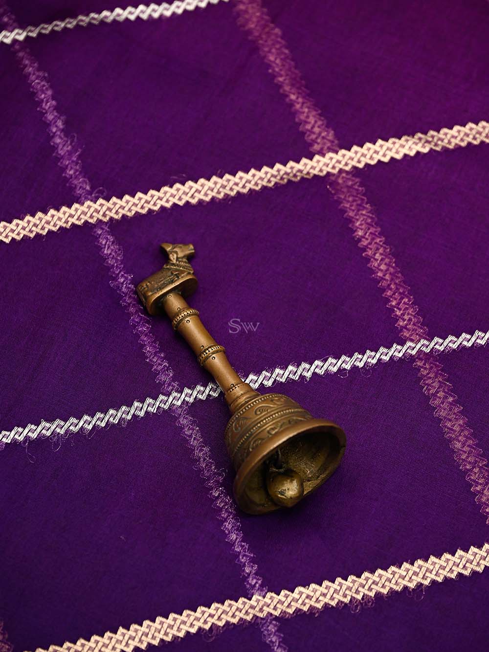 Purple Boota Katan Silk Handloom Banarasi Suit - Sacred Weaves