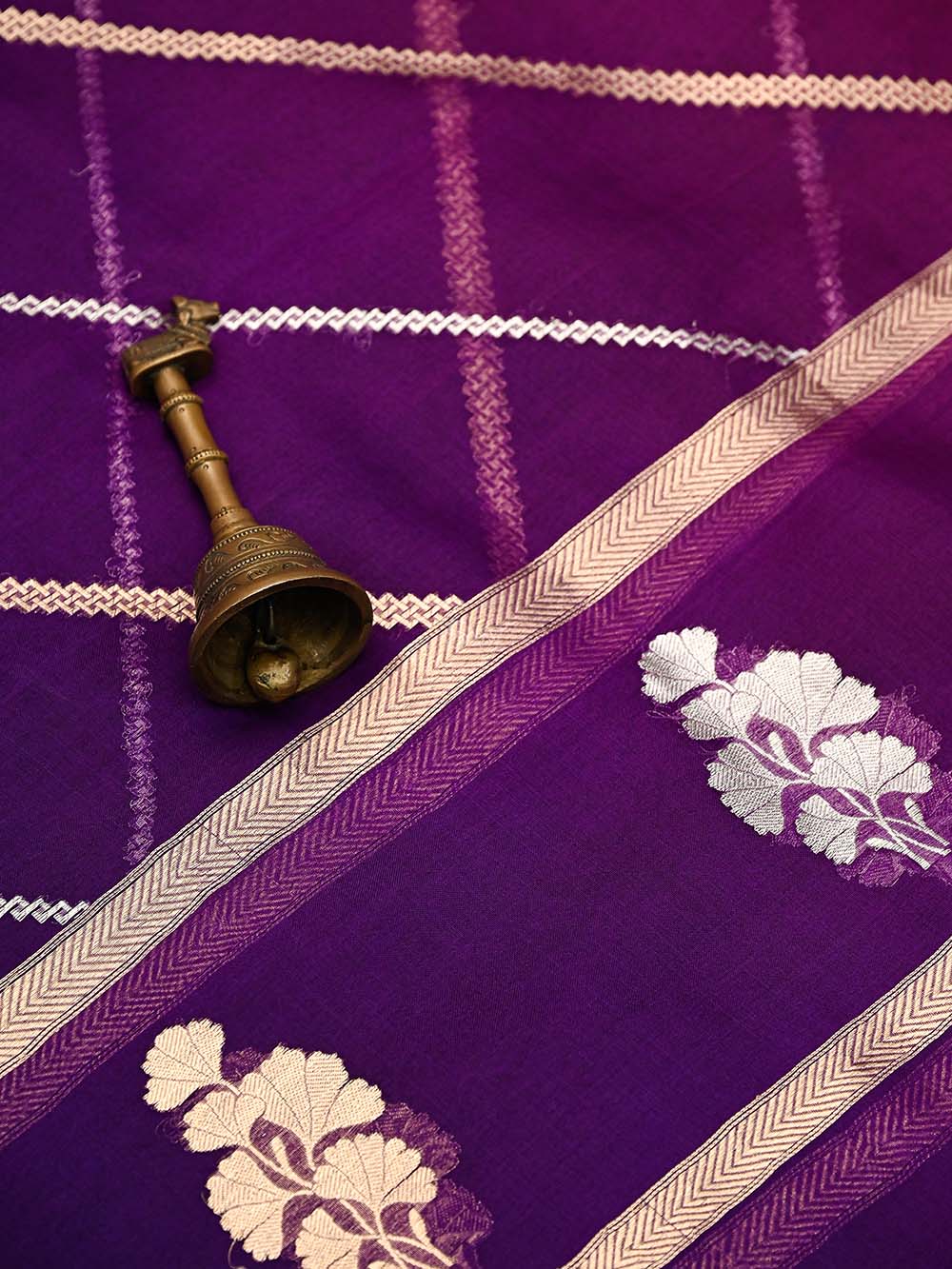 Purple Boota Katan Silk Handloom Banarasi Suit - Sacred Weaves
