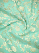 Aqua Green Jaal Khaddi Georgette Handloom Banarasi Saree - Sacred Weaves
