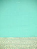 Aqua Green Jaal Khaddi Georgette Handloom Banarasi Saree - Sacred Weaves
