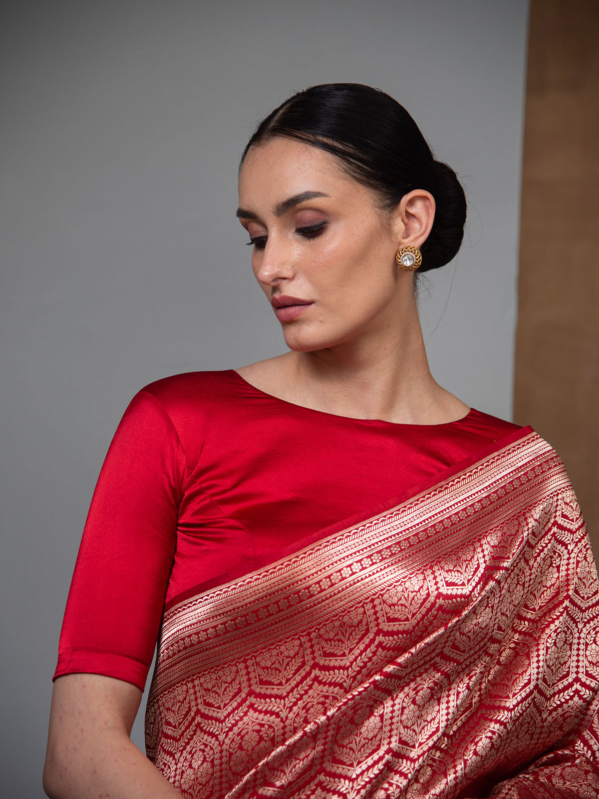 Red Silk Brocade Handloom Banarasi Saree