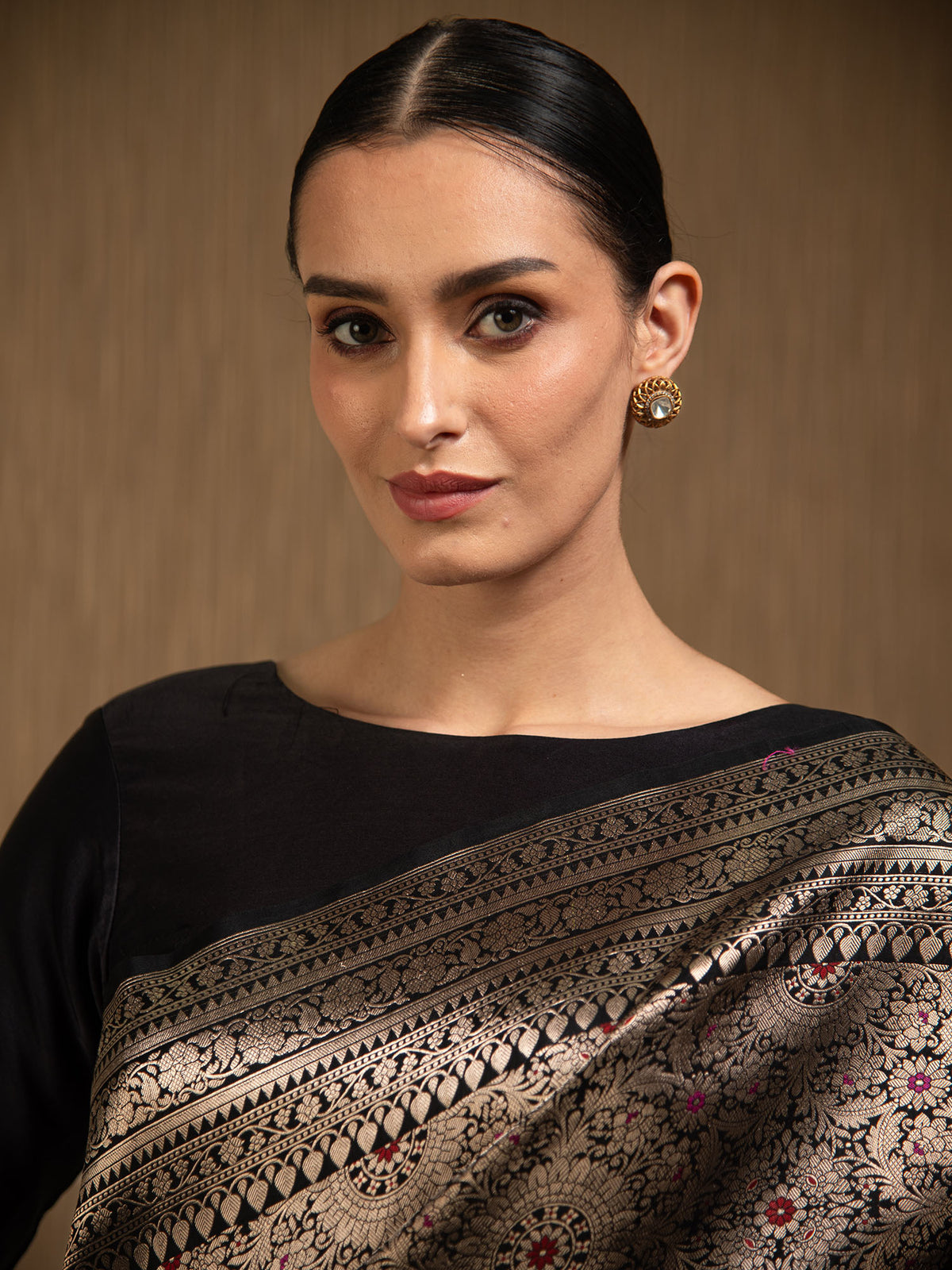 Black Meenakari Silk Brocade Handloom Banarasi Saree