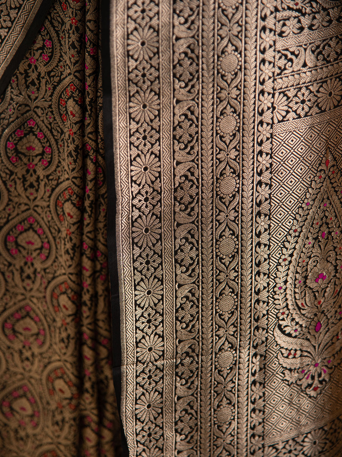 Black Meenakari Silk Brocade Handloom Banarasi Saree
