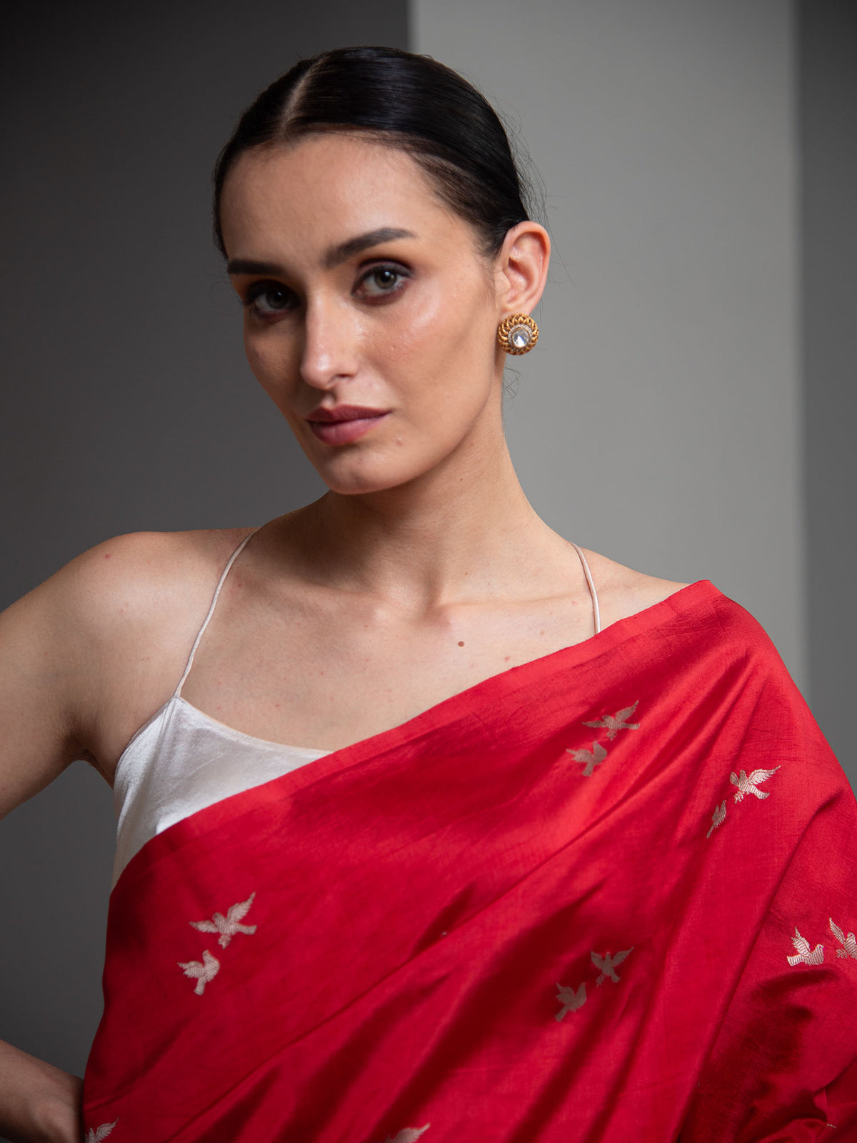 Red Meenakari Pure Silk Handloom Banarasi Saree