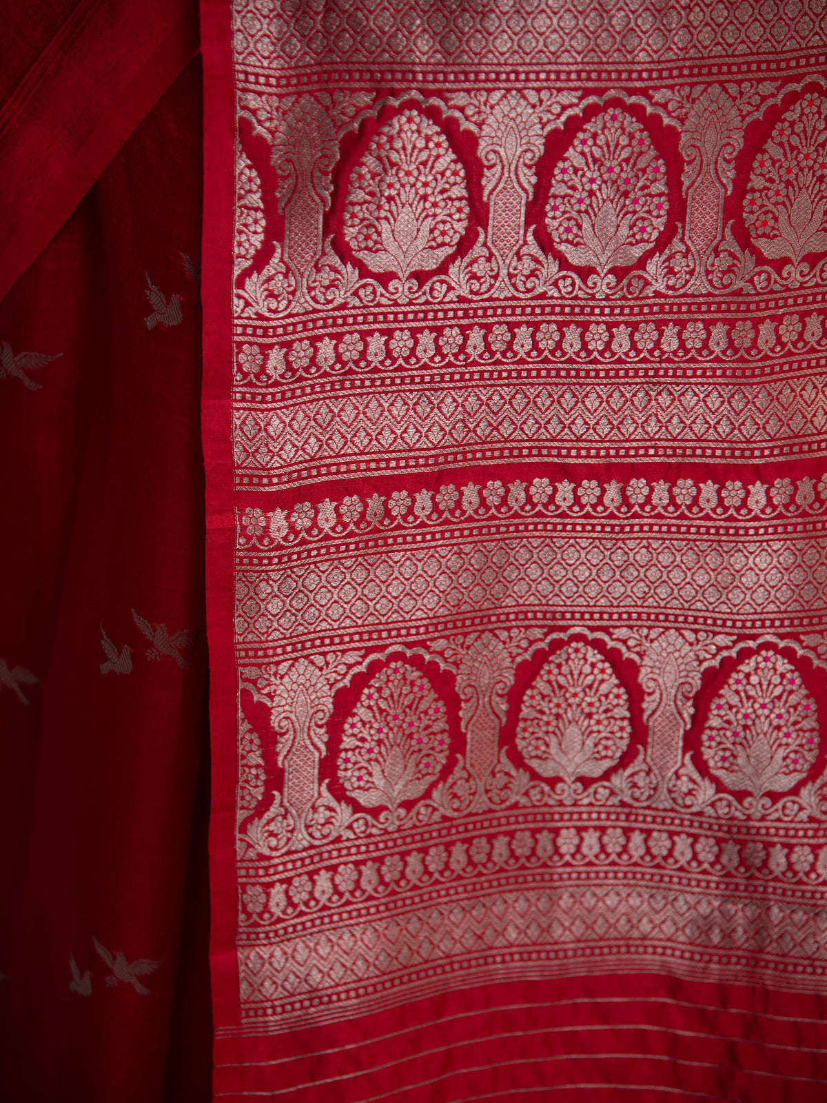 Red Meenakari Pure Silk Handloom Banarasi Saree