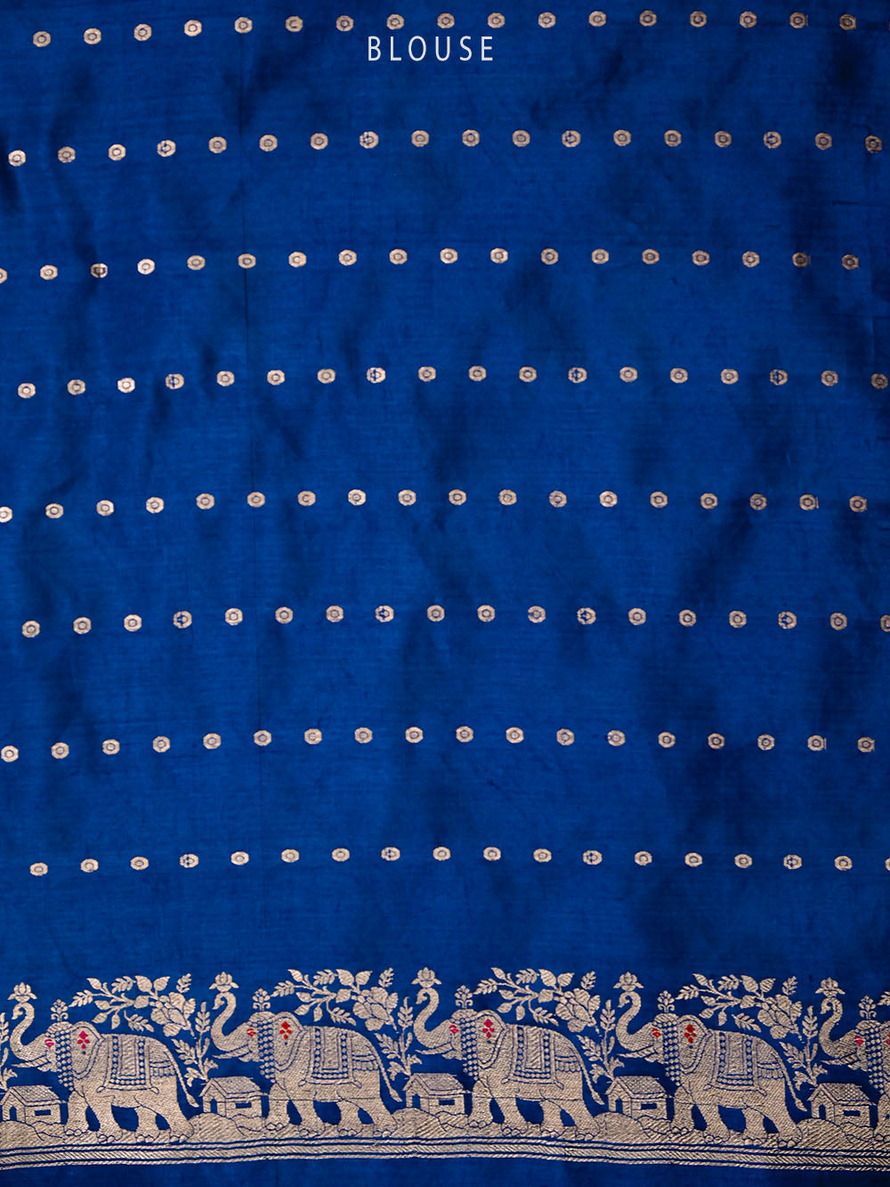 Midnight Blue Meenakari Booti Katan Silk Handloom Banarasi Saree - Sacred Weaves