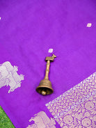 Purple Booti Pure Silk Handloom Banarasi Saree - Sacred Weaves