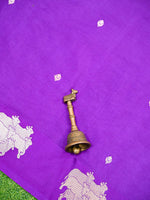 Purple Booti Pure Silk Handloom Banarasi Saree - Sacred Weaves