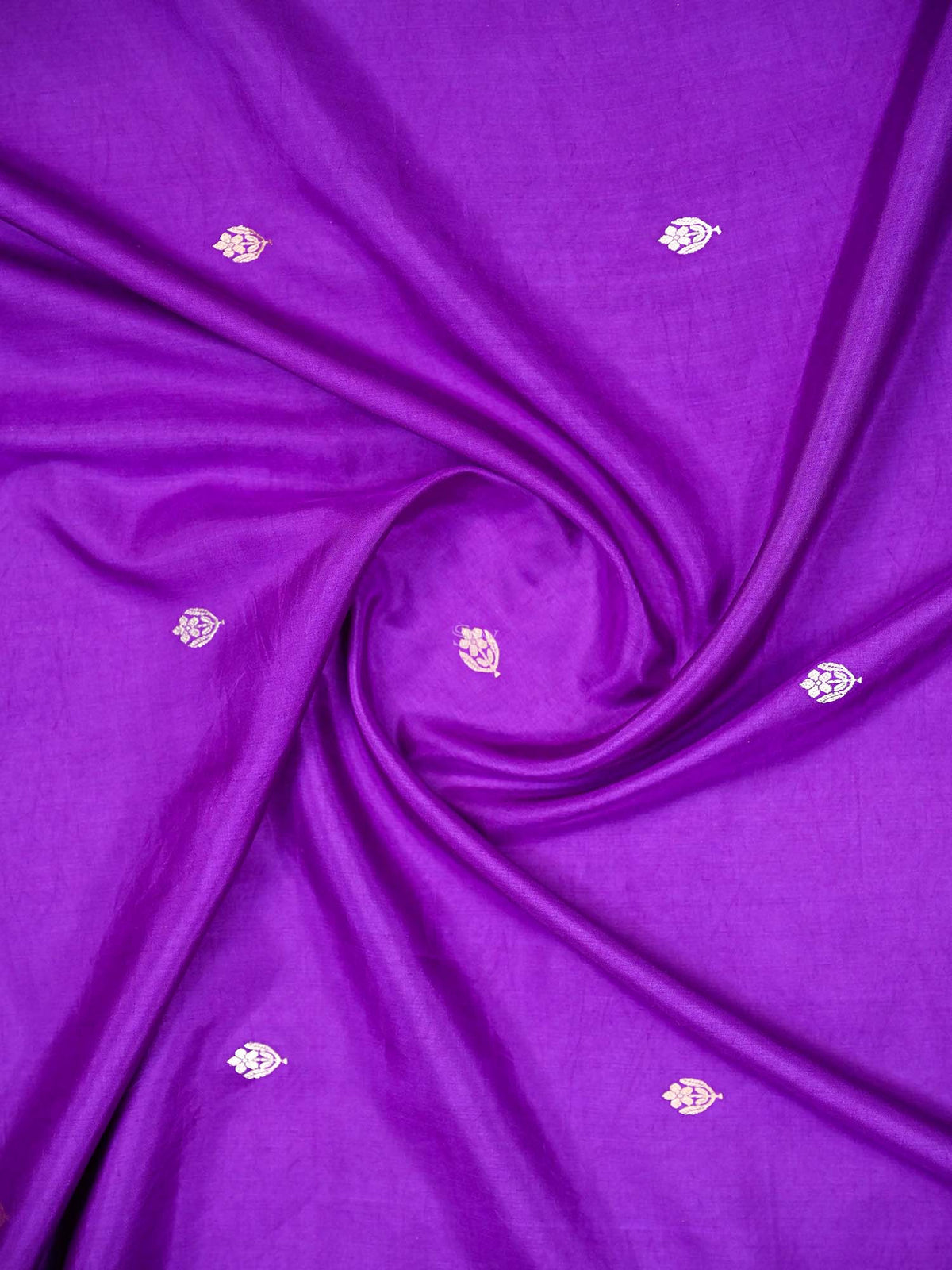 Purple Booti Pure Silk Handloom Banarasi Saree - Sacred Weaves
