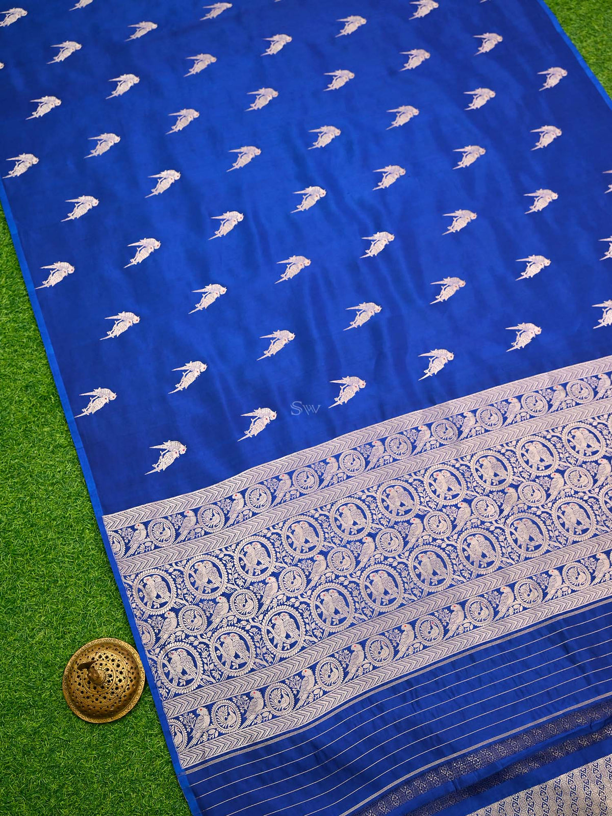 Blue Meenakari Katan Silk Handloom Banarasi Saree