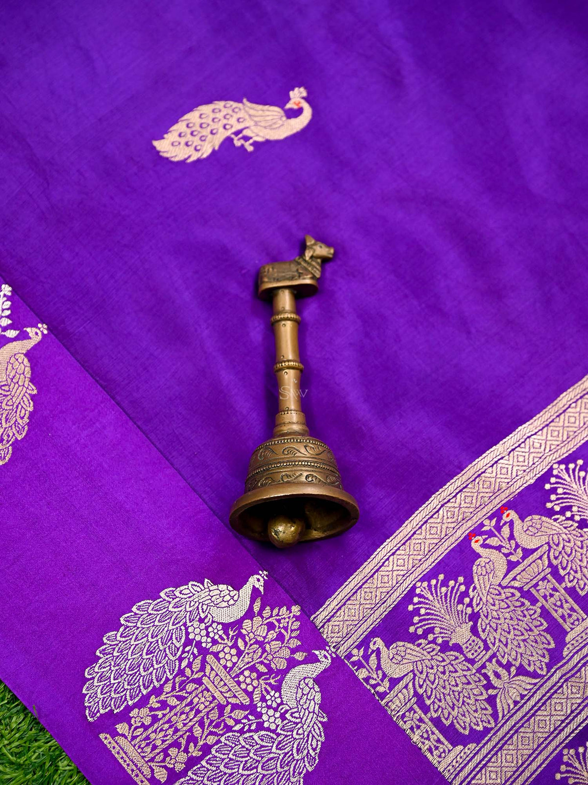 Purple Meenakari Katan Silk Handloom Banarasi Saree