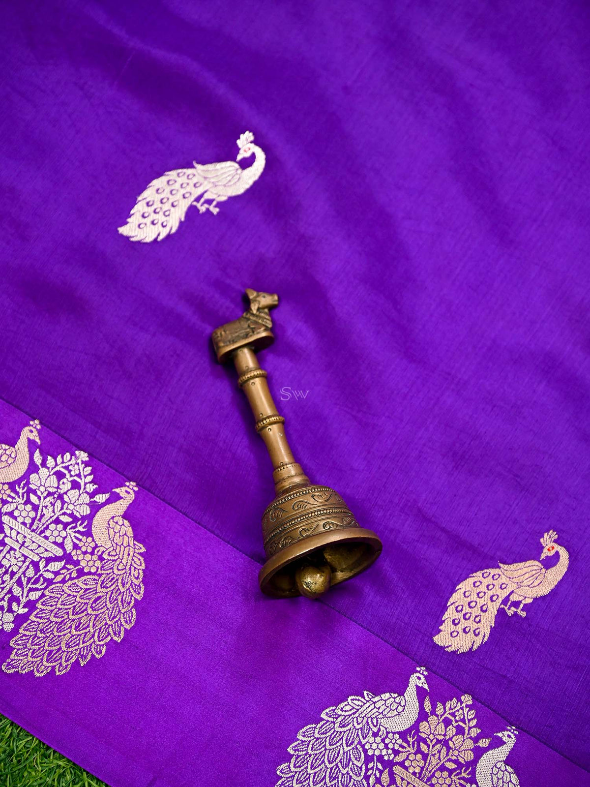 Purple Meenakari Katan Silk Handloom Banarasi Saree