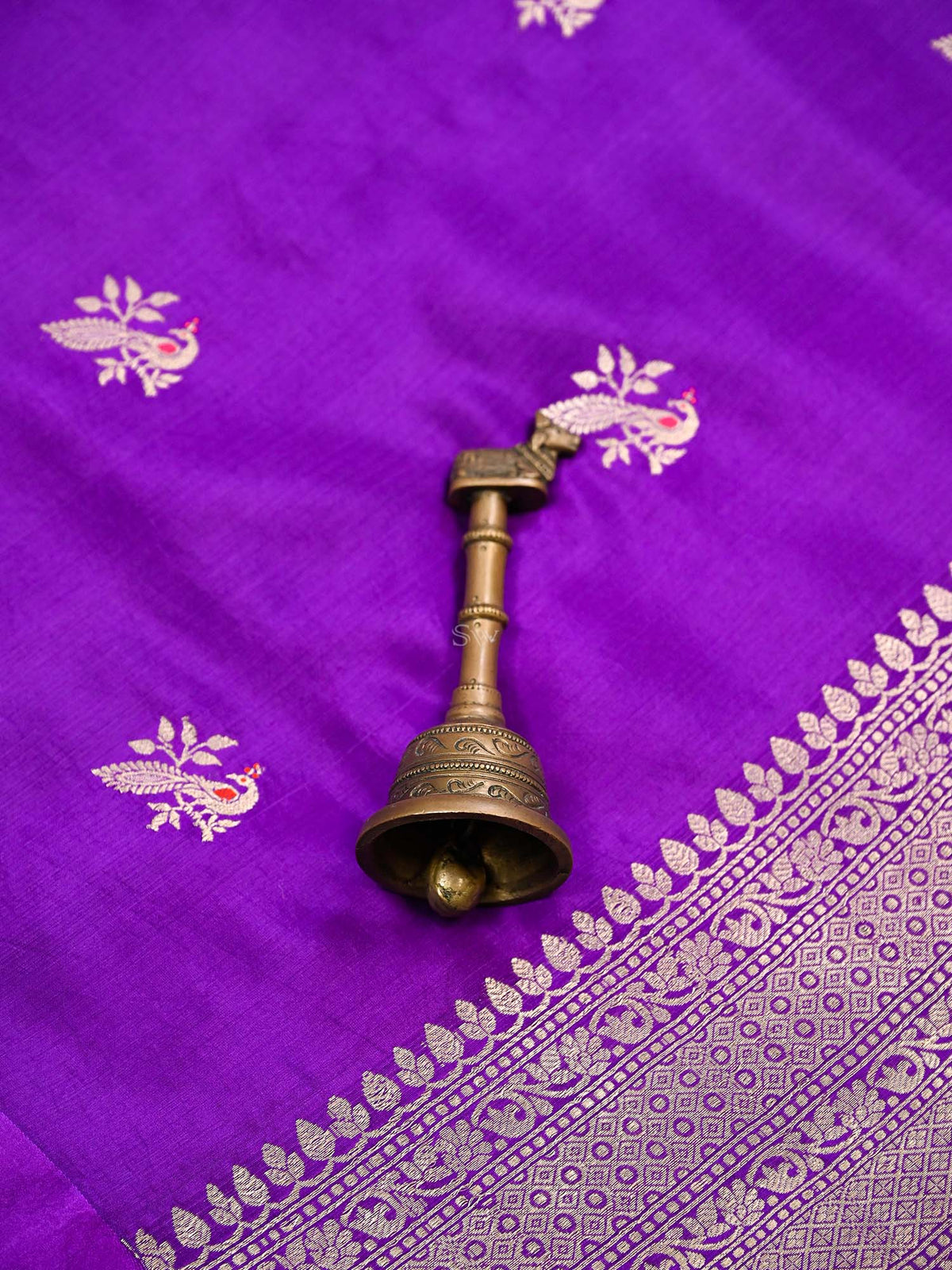 Purple Meenakari Katan Silk Handloom Banarasi Saree