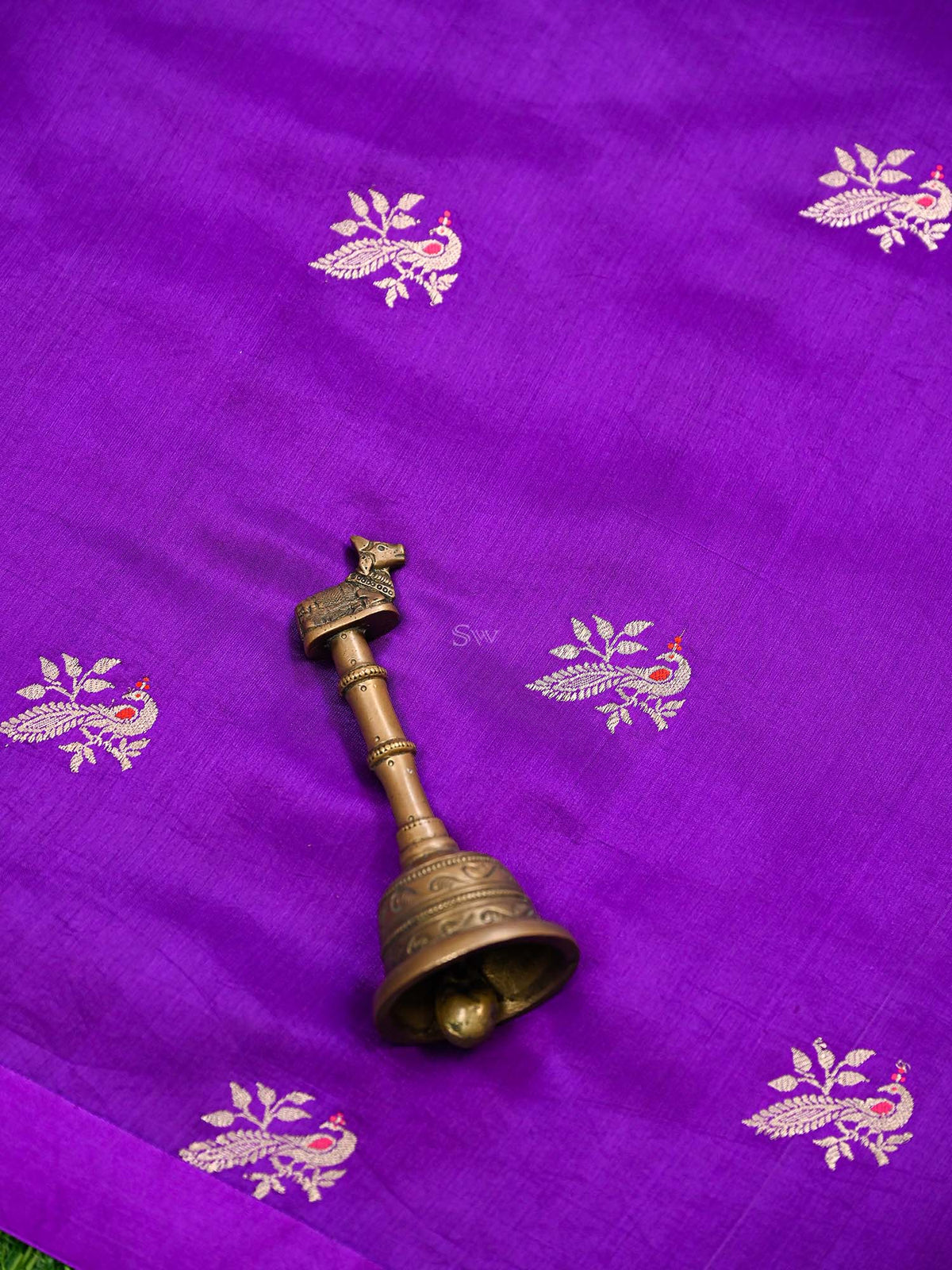 Purple Meenakari Katan Silk Handloom Banarasi Saree