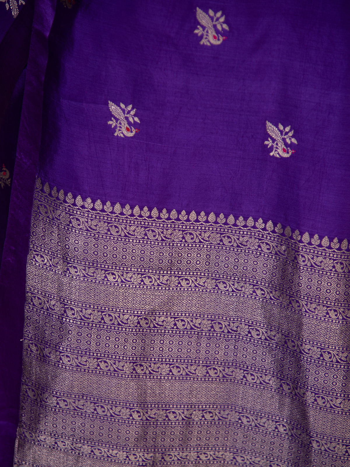 Purple Meenakari Pure Silk Handloom Banarasi Saree