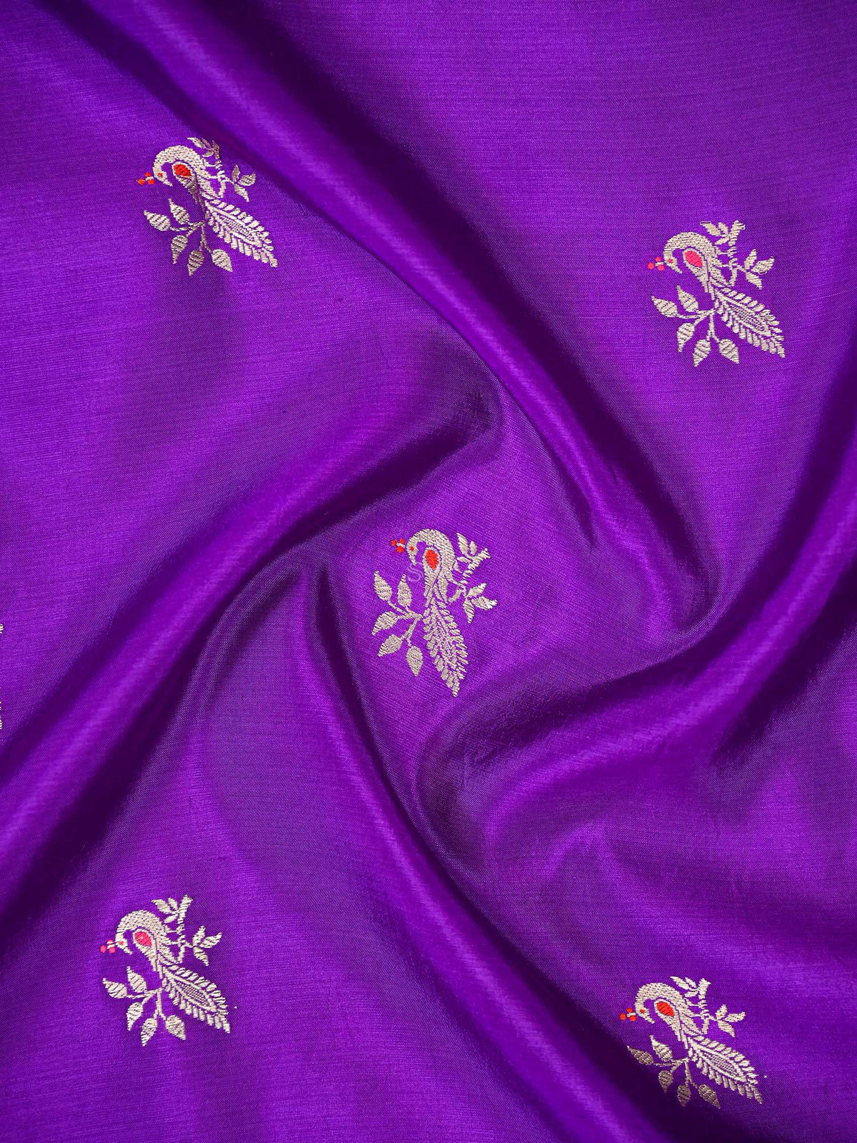 Purple Meenakari Katan Silk Handloom Banarasi Saree