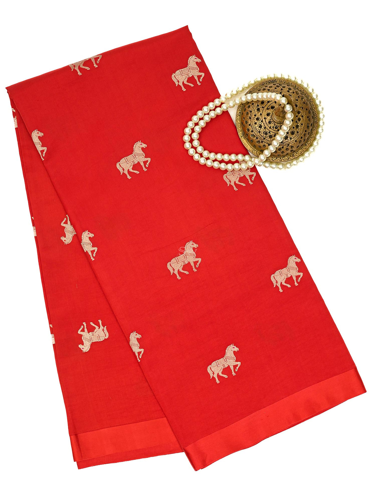 Red Meenakari Katan Silk Handloom Banarasi Saree