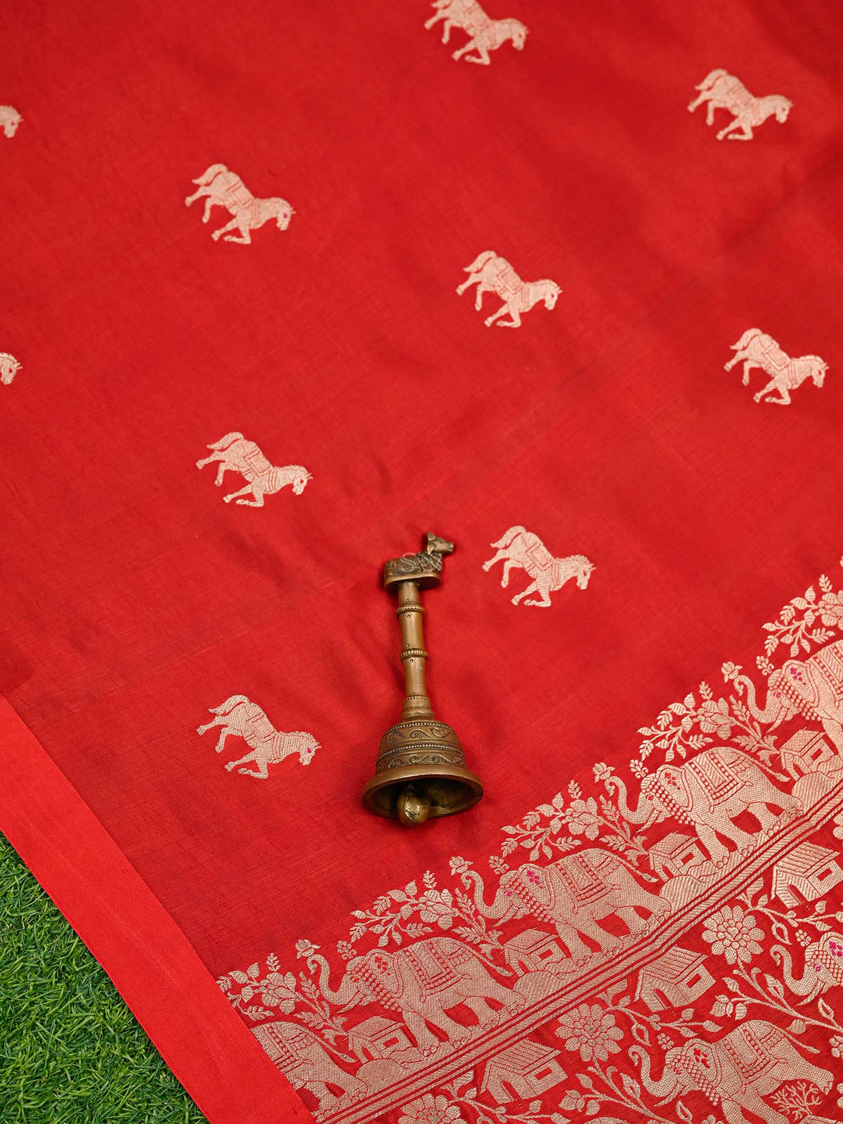 Red Meenakari Katan Silk Handloom Banarasi Saree