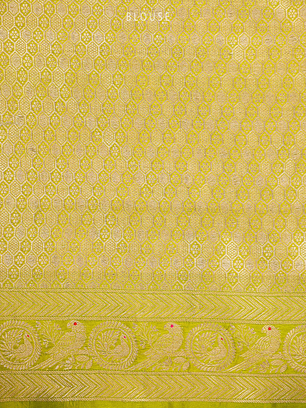 Lime Green Meenakari Booti Katan Silk Handloom Banarasi Saree - Sacred Weaves