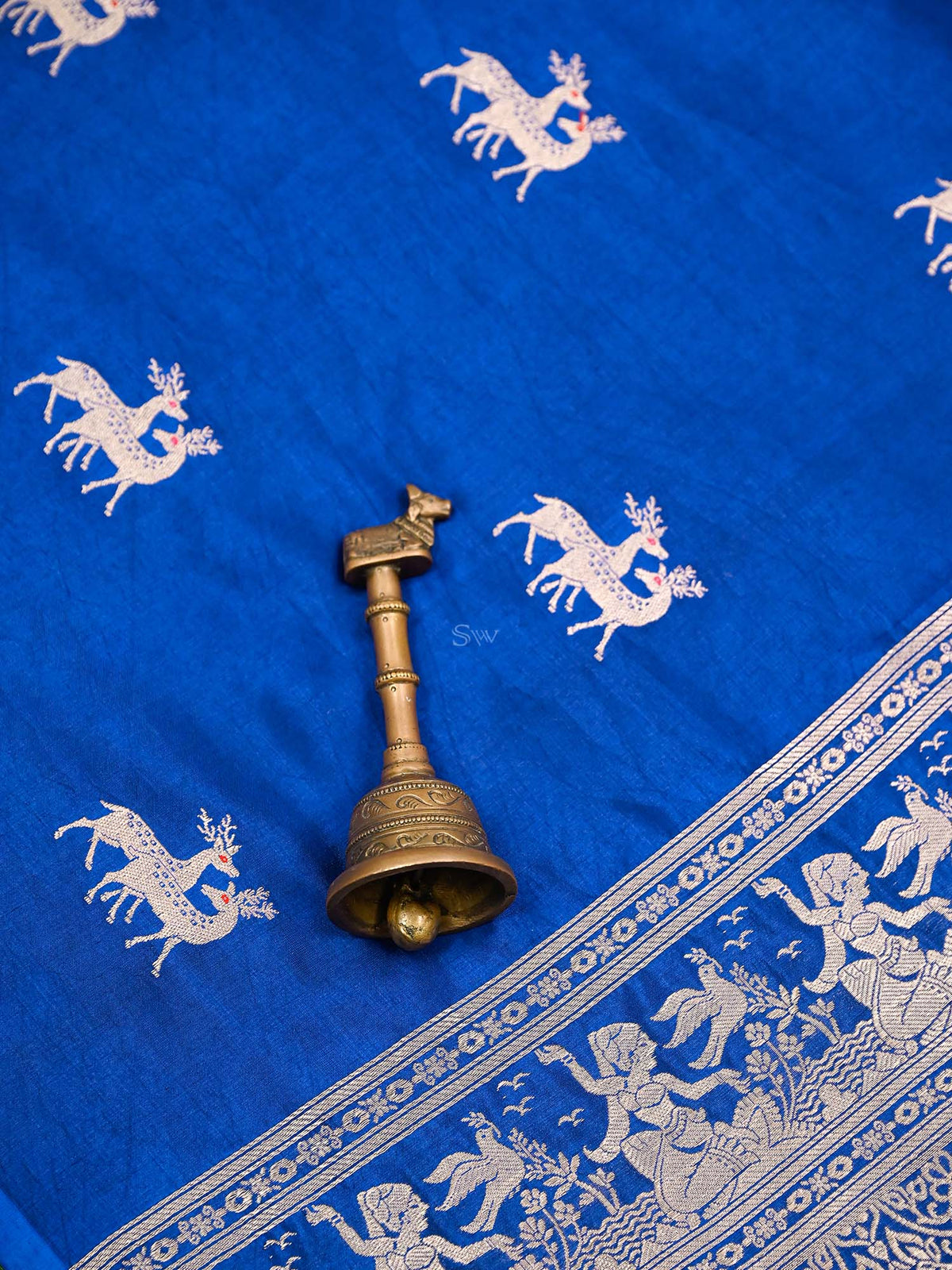 Blue Meenakari Katan Silk Handloom Banarasi Saree