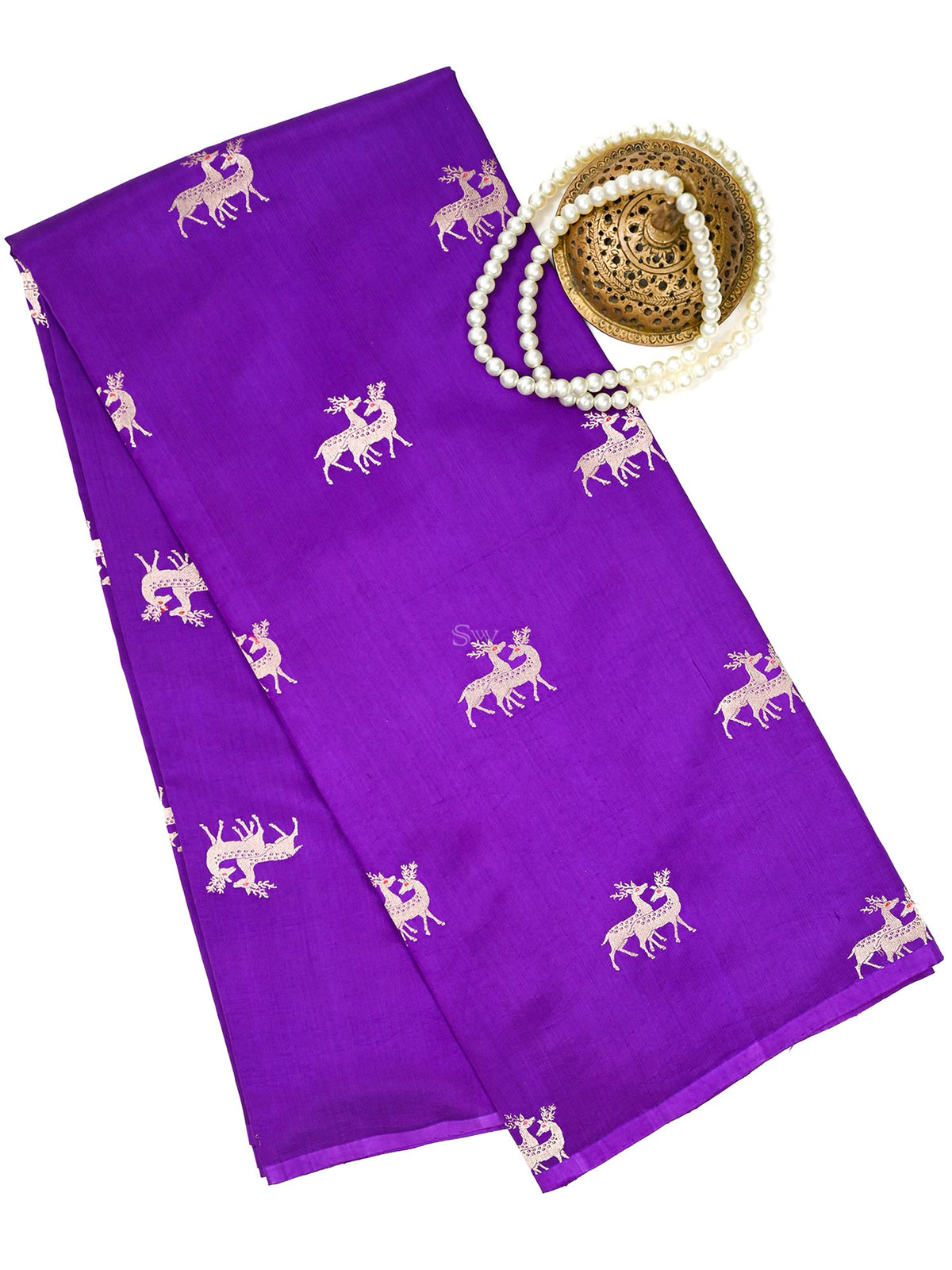 Purple Meenakari Katan Silk Handloom Banarasi Saree