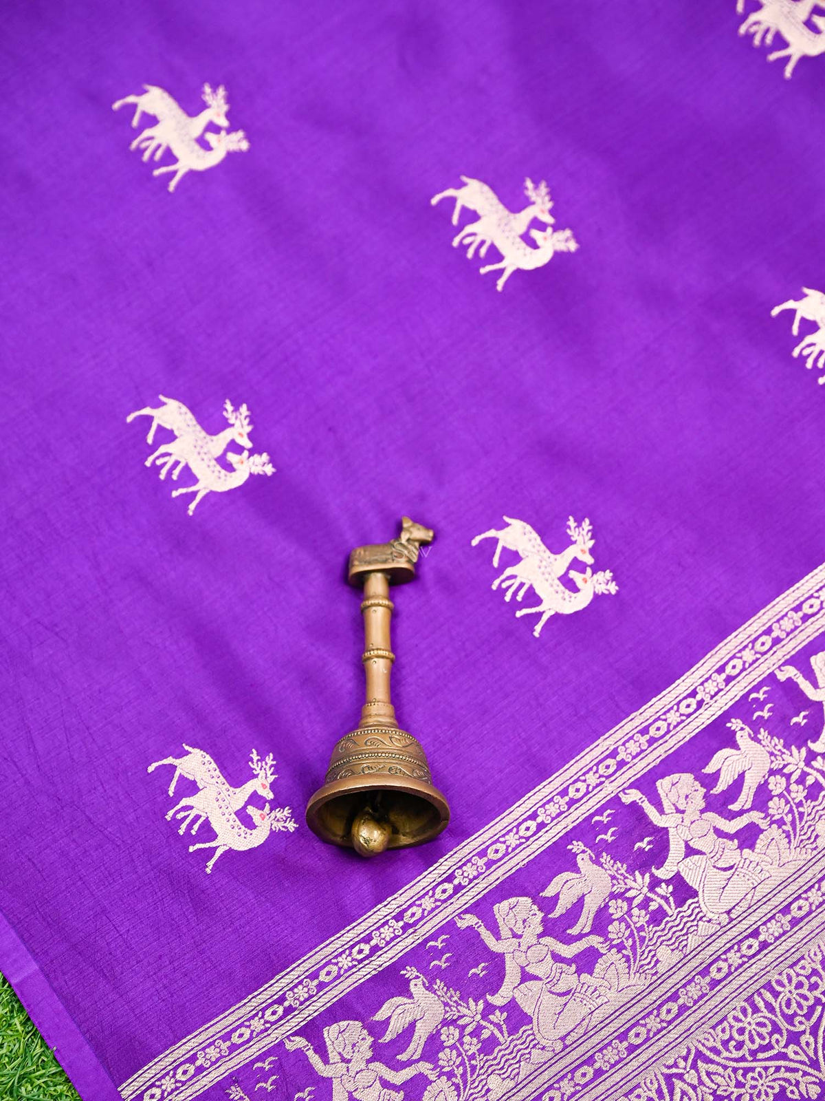 Purple Meenakari Katan Silk Handloom Banarasi Saree