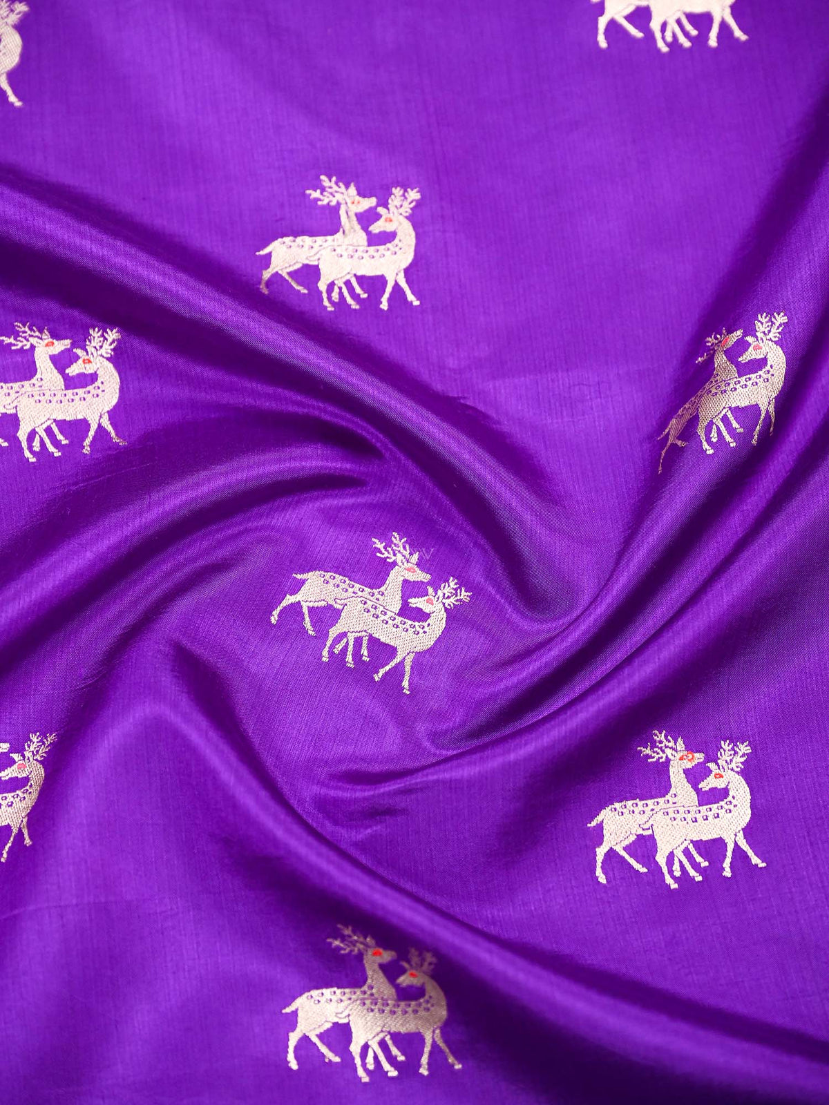 Purple Meenakari Katan Silk Handloom Banarasi Saree