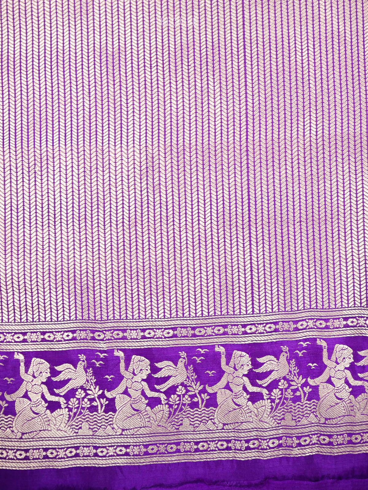 Purple Meenakari Katan Silk Handloom Banarasi Saree