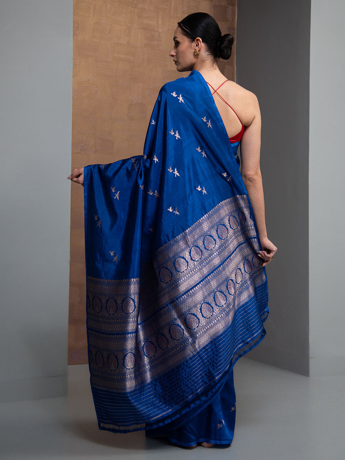 Blue Meenakari Pure Silk Handloom Banarasi Saree