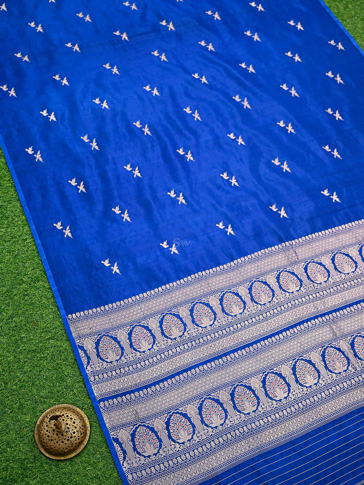 Blue Meenakari Katan Silk Handloom Banarasi Saree