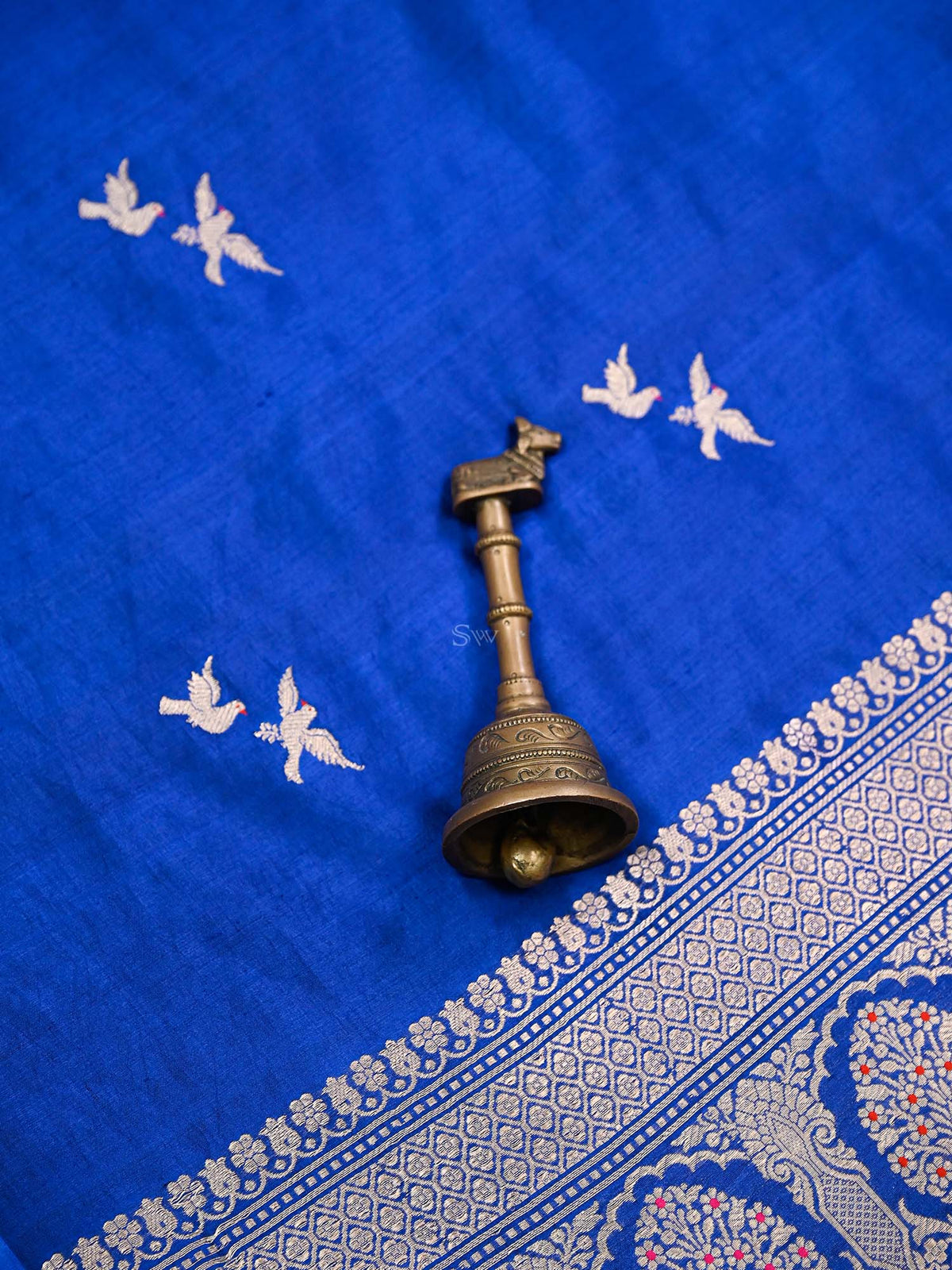 Blue Meenakari Katan Silk Handloom Banarasi Saree