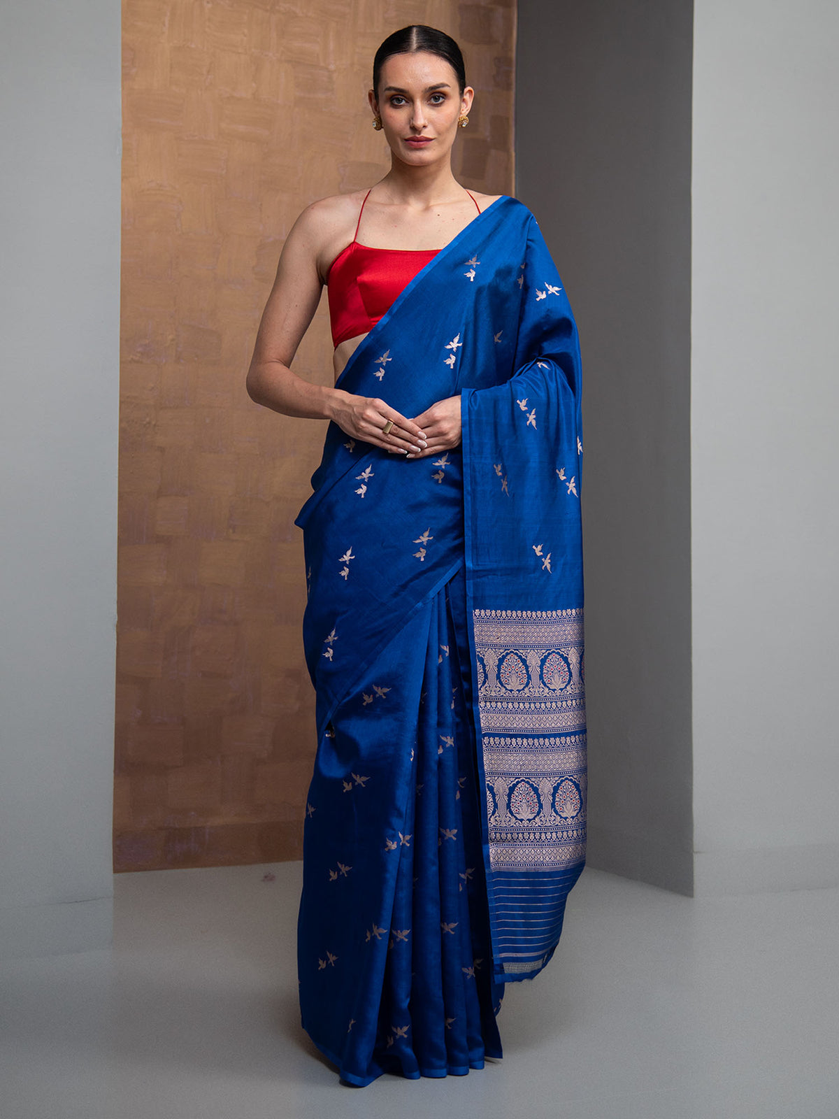 Blue Meenakari Pure Silk Handloom Banarasi Saree