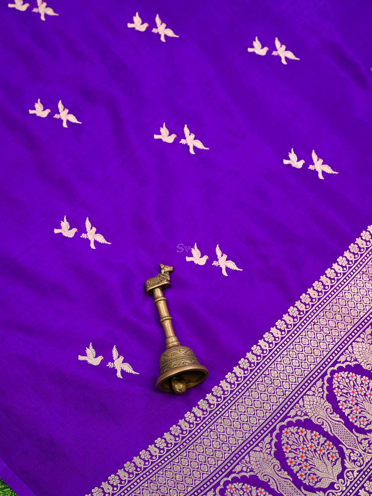 Purple Meenakari Katan Silk Handloom Banarasi Saree