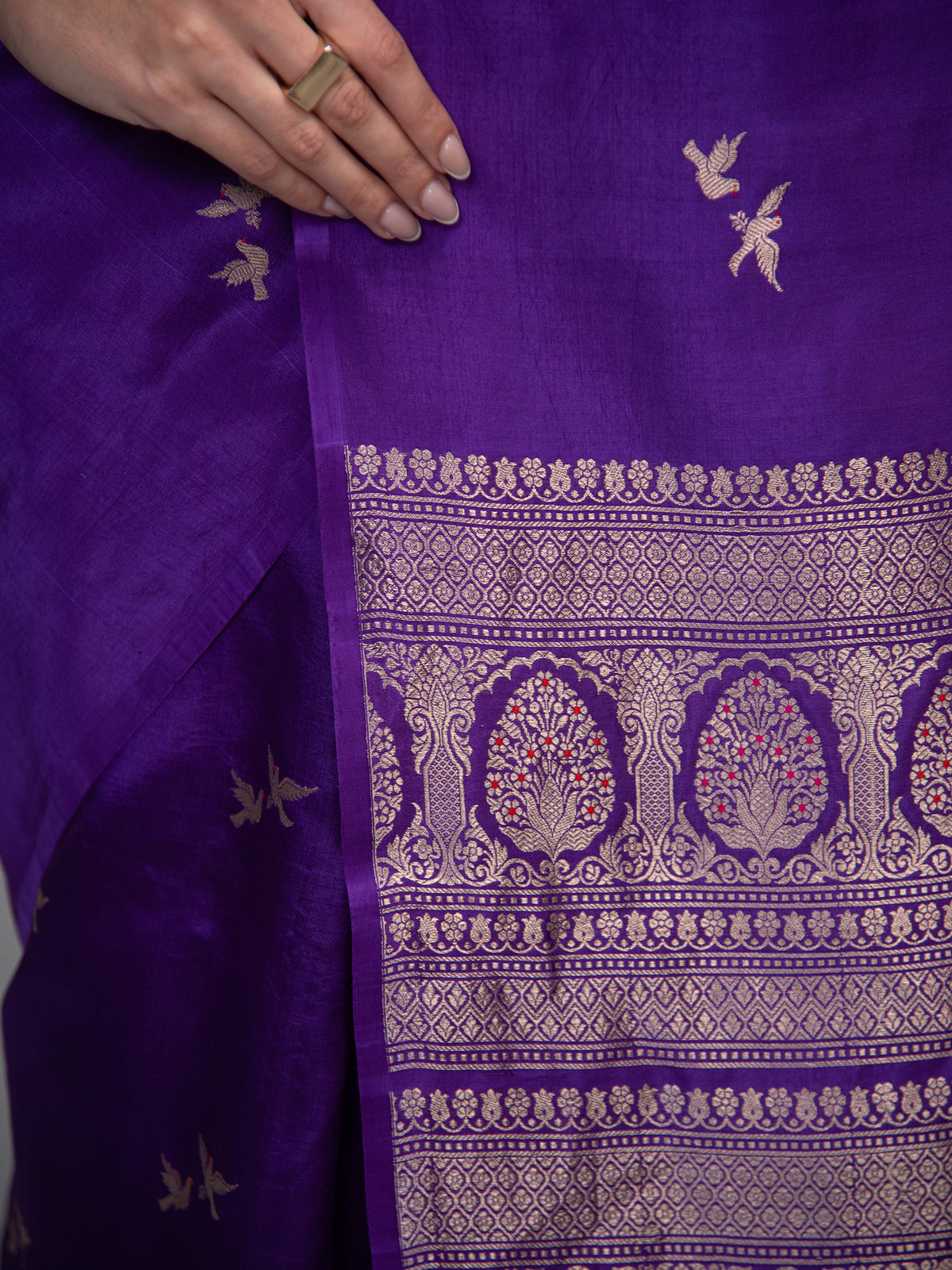 Purple Meenakari Pure Silk Handloom Banarasi Saree