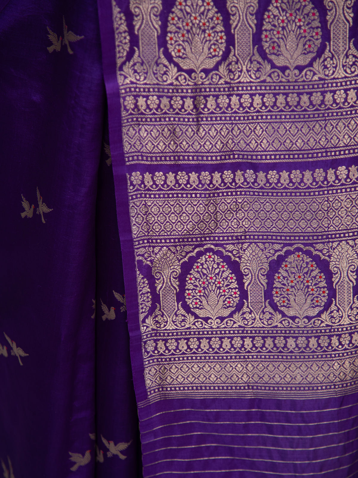 Purple Meenakari Pure Silk Handloom Banarasi Saree