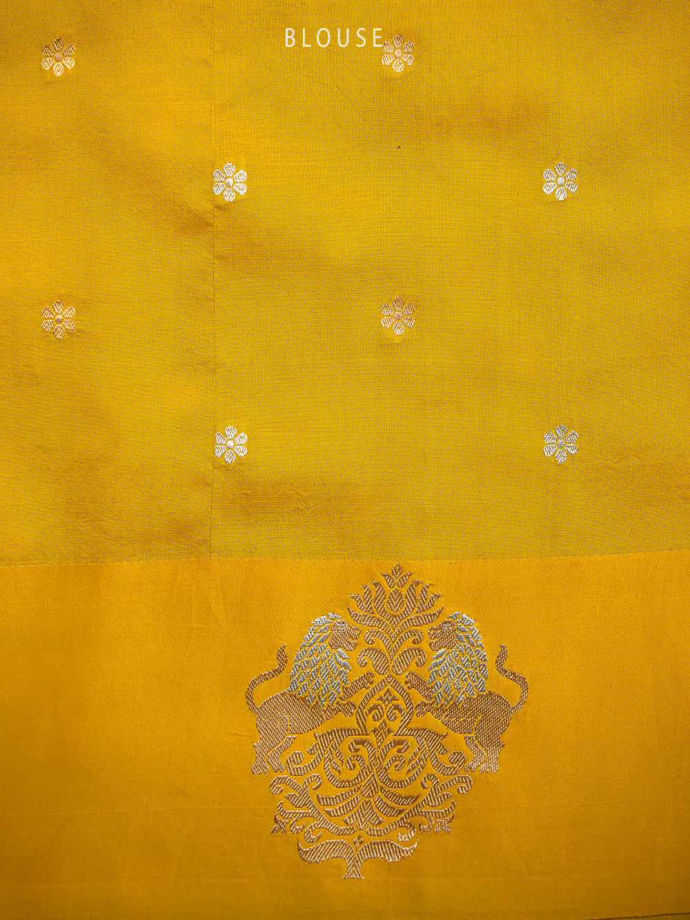 Mustard Booti Katan Silk Handloom Banarasi Saree