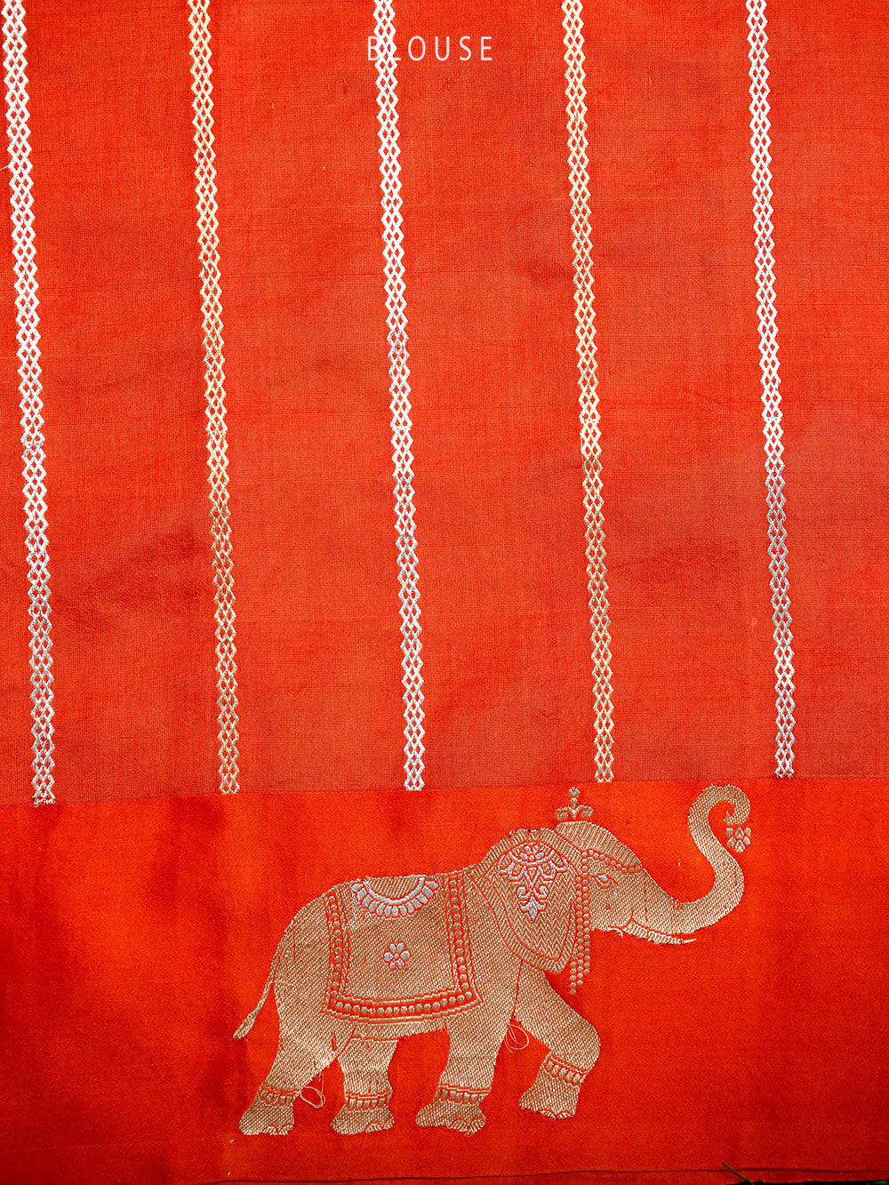 Orange Booti Katan Silk Handloom Banarasi Saree