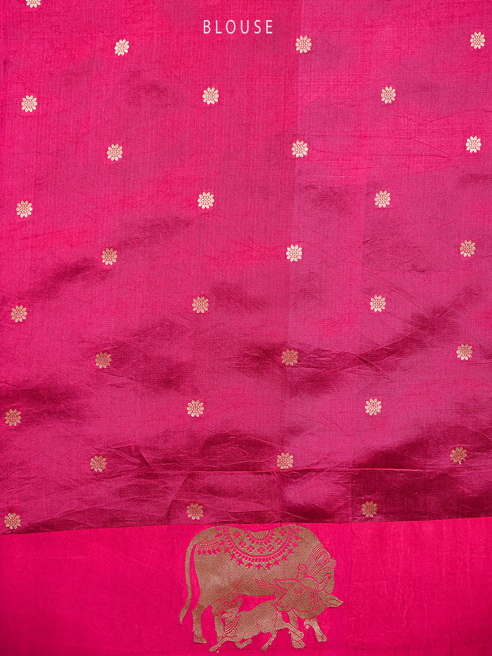 Dark Pink Booti Katan Silk Handloom Banarasi Saree