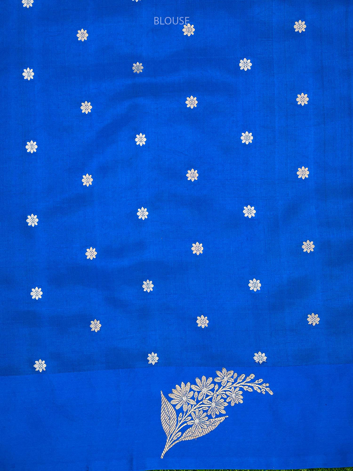 Royal Blue Booti Katan Silk Handloom Banarasi Saree