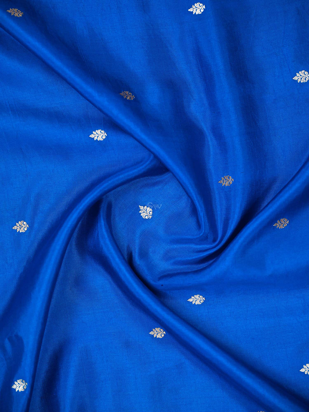 Royal Blue Booti Katan Silk Handloom Banarasi Saree