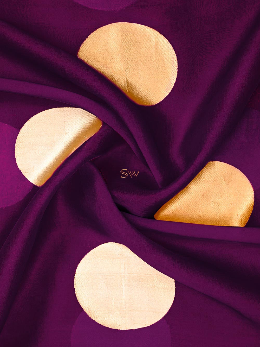 Dark Magenta Boota Pure Organza Silk Handloom Banarasi Saree - Sacred Weaves