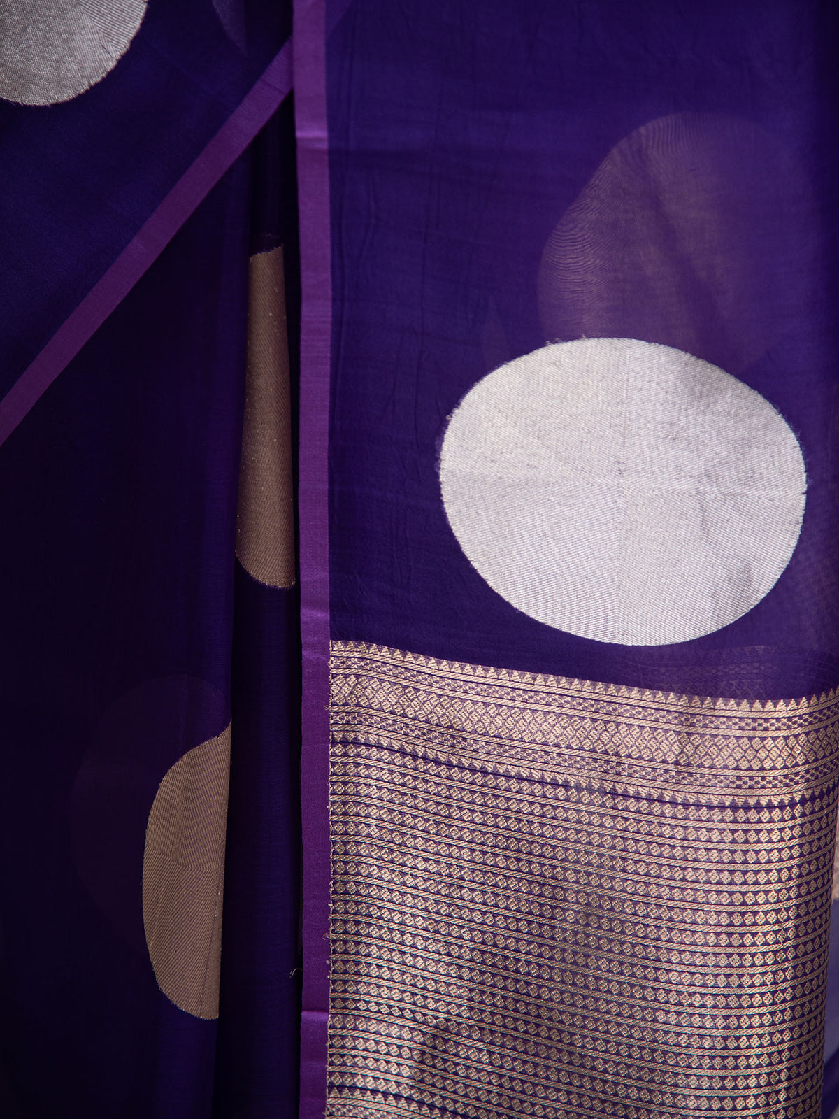 Purple Boota Pure Organza Silk Handloom Banarasi Saree