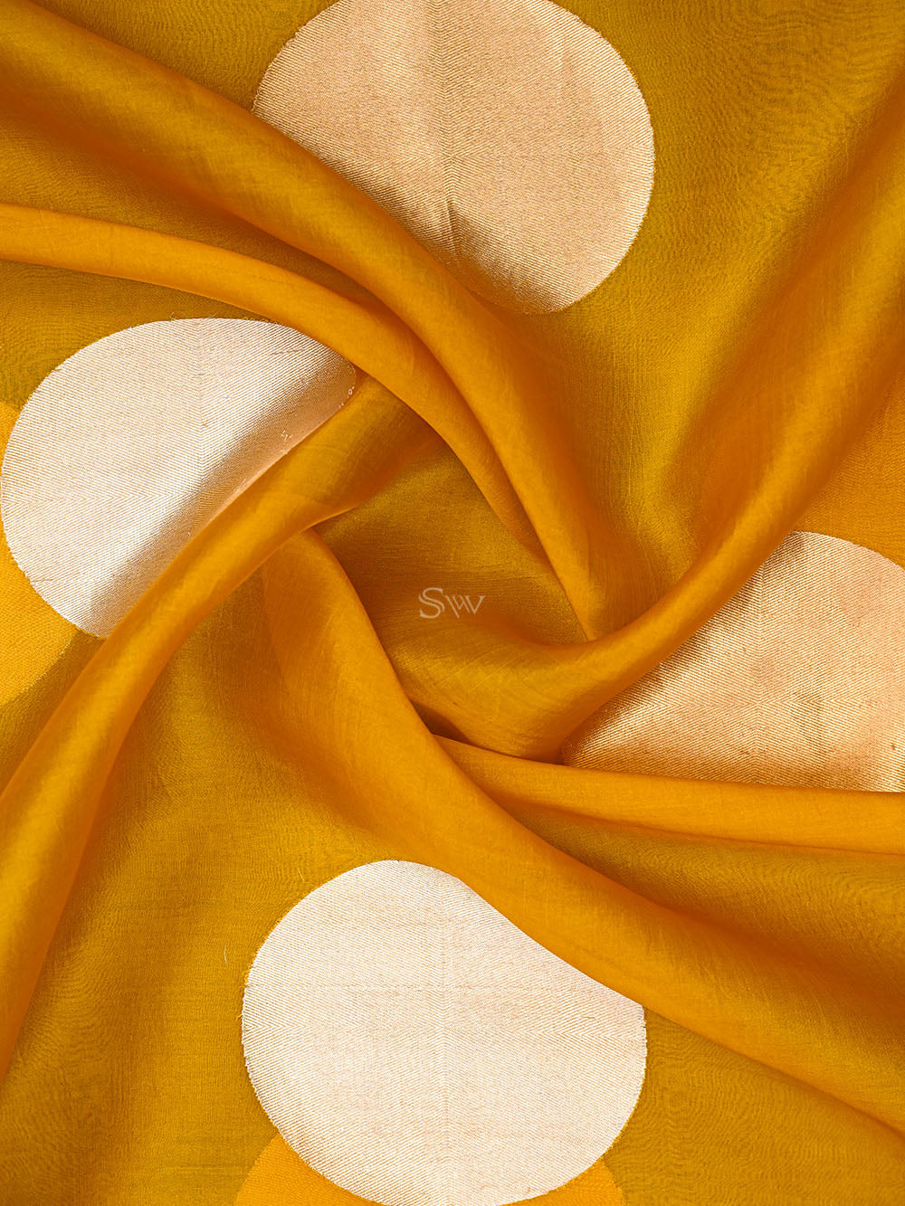 Mustard Boota Pure Organza Silk Handloom Banarasi Saree