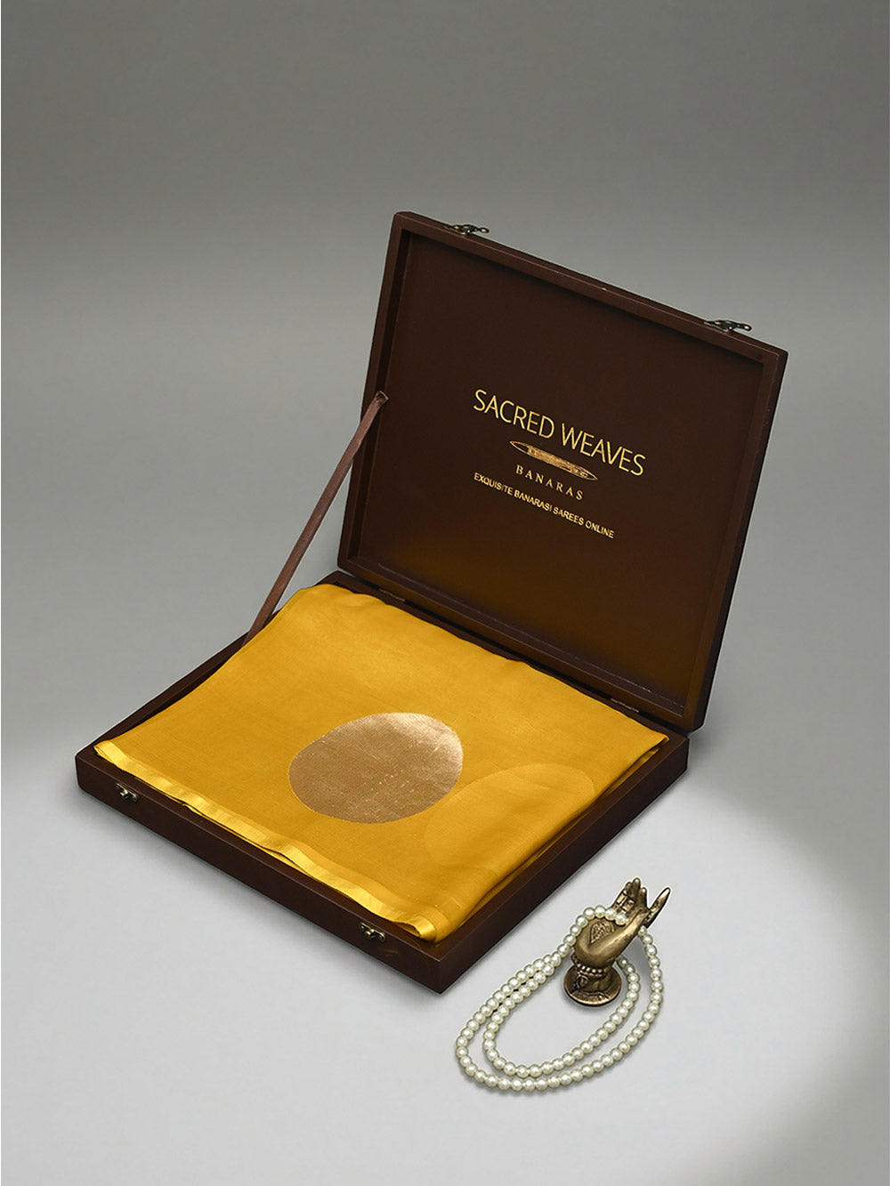 Mustard Boota Pure Organza Silk Handloom Banarasi Saree