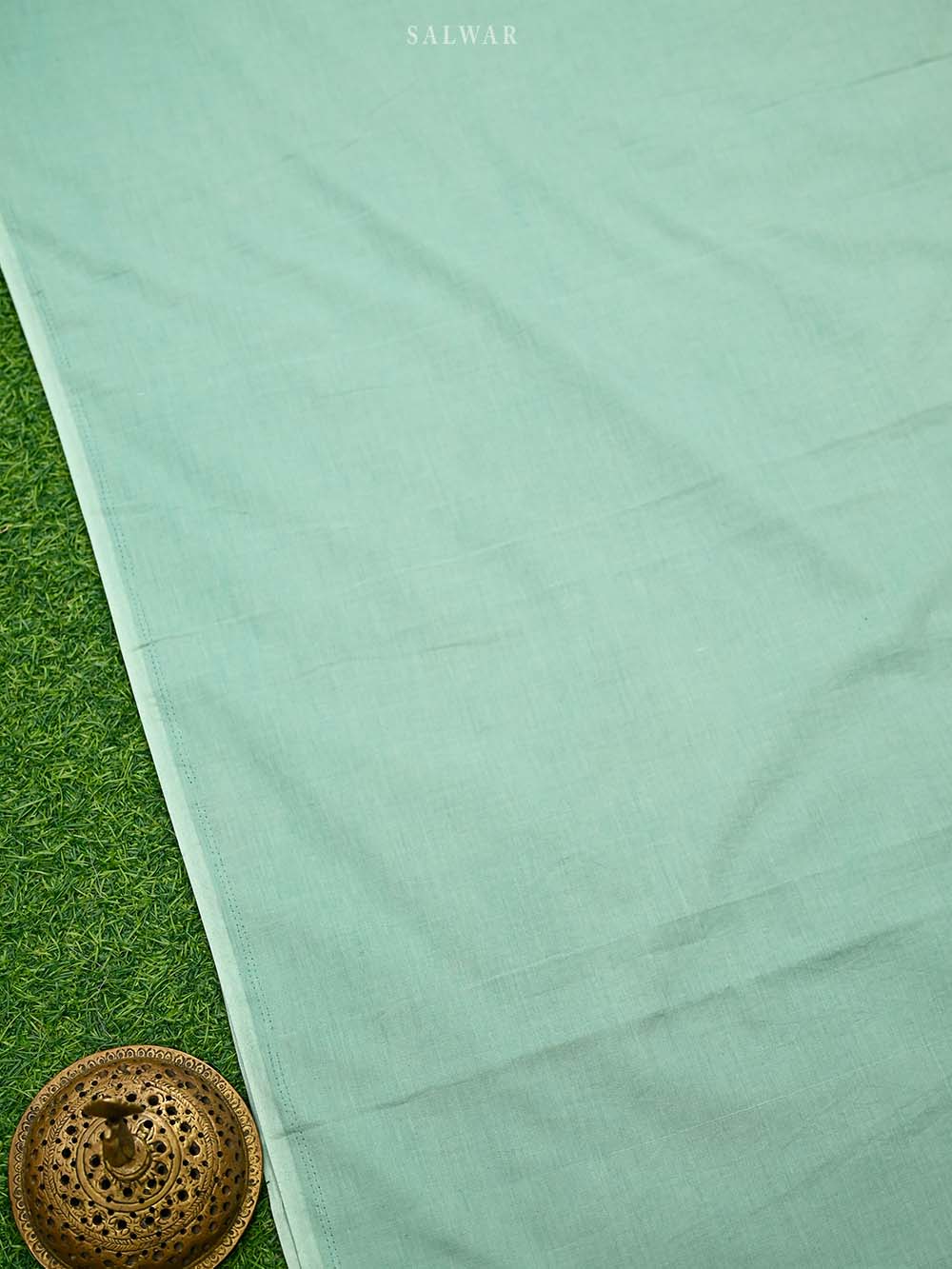 Sea Green Booti Cotton Silk Handloom Banarasi Suit - Sacred Weaves